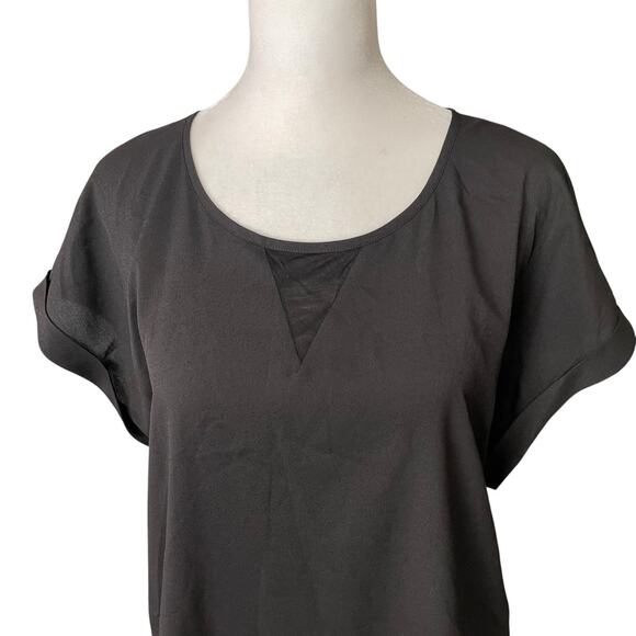 French Connection Medium Blouse Dolman Cap Sleeve Solid Black Top Shirt - Picture 5 of 8